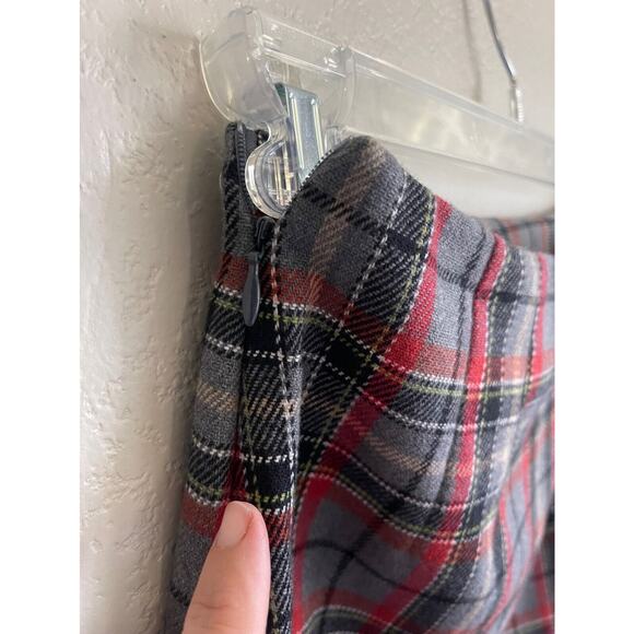 Y2K Vintage Grunge Plaid Wool Mini Skirt Size 6 Made in Italy Academia - Picture 6 of 8